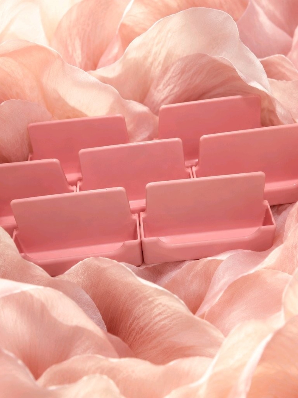 7 Coral Pink Card Holders - Home/ Business Accents - New.